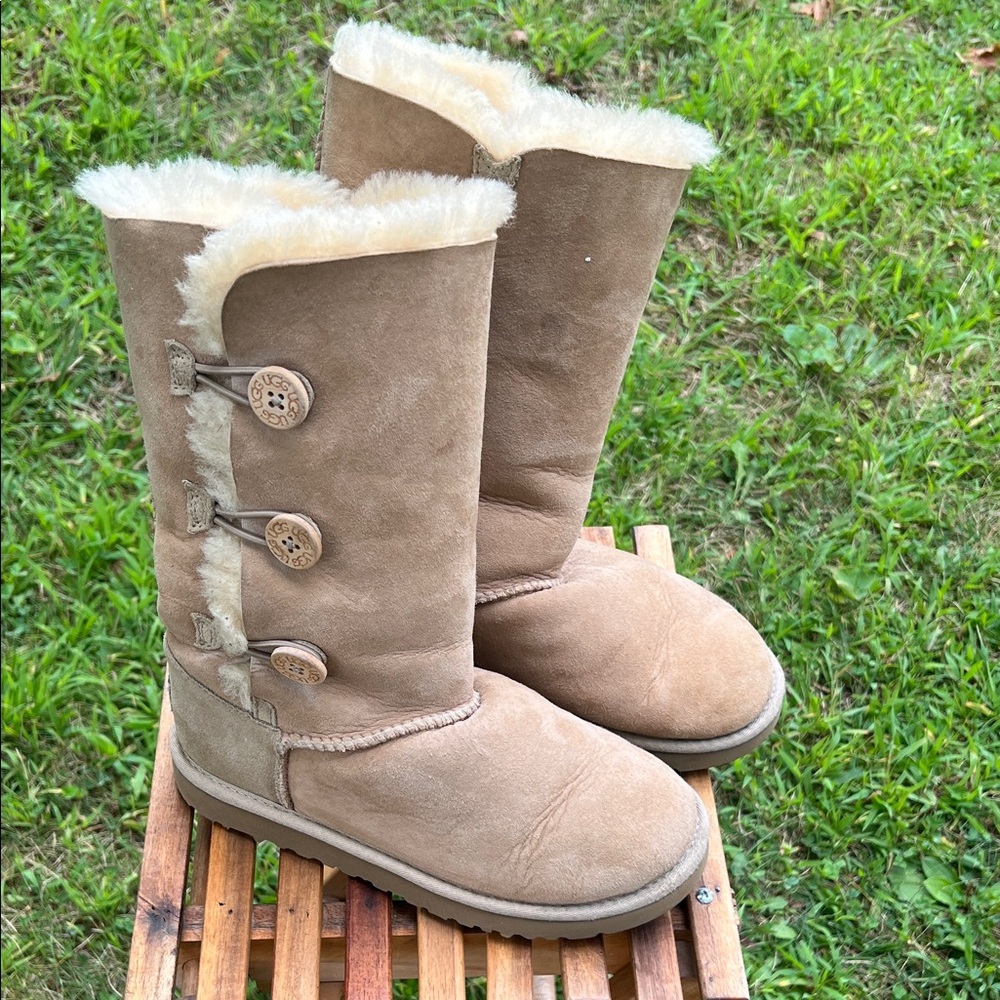 UGG Beige Boots with Plush Lining